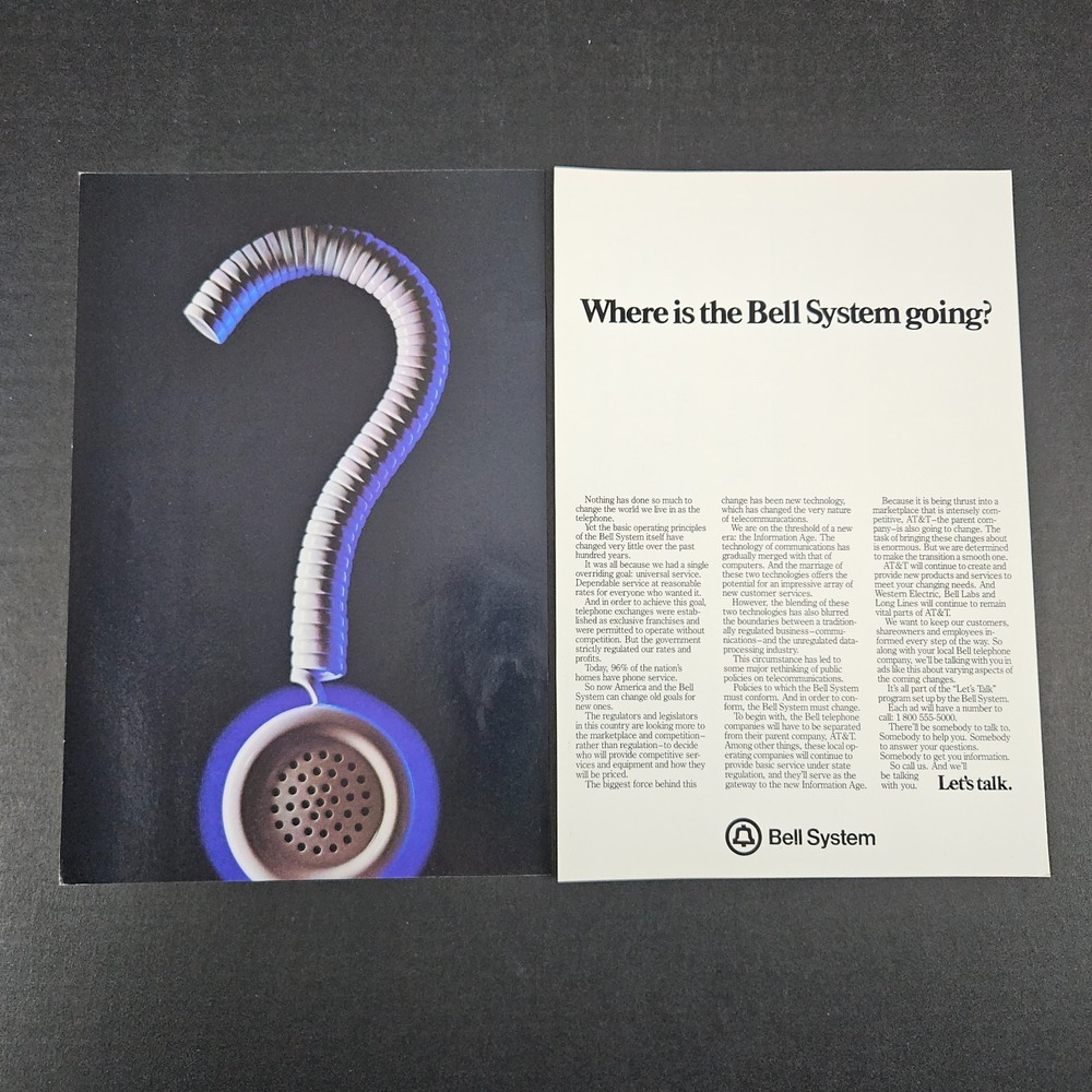 1982 Bell Telephone System AT&T American Telephone & Telegraph‎ Vintage Print Ad